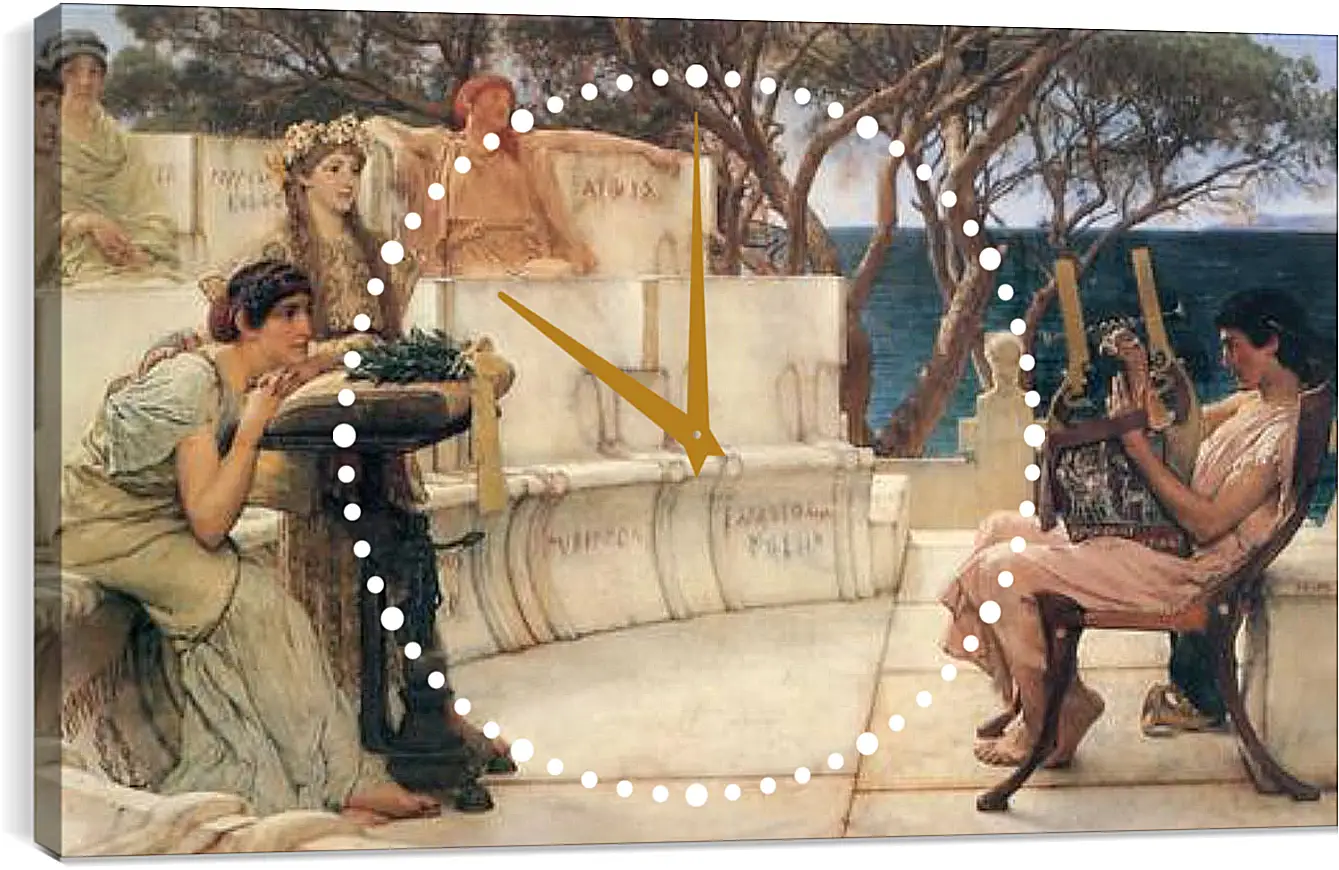 Часы картина - Sappho and Alcaeus. Лоуренс Альма-Тадема