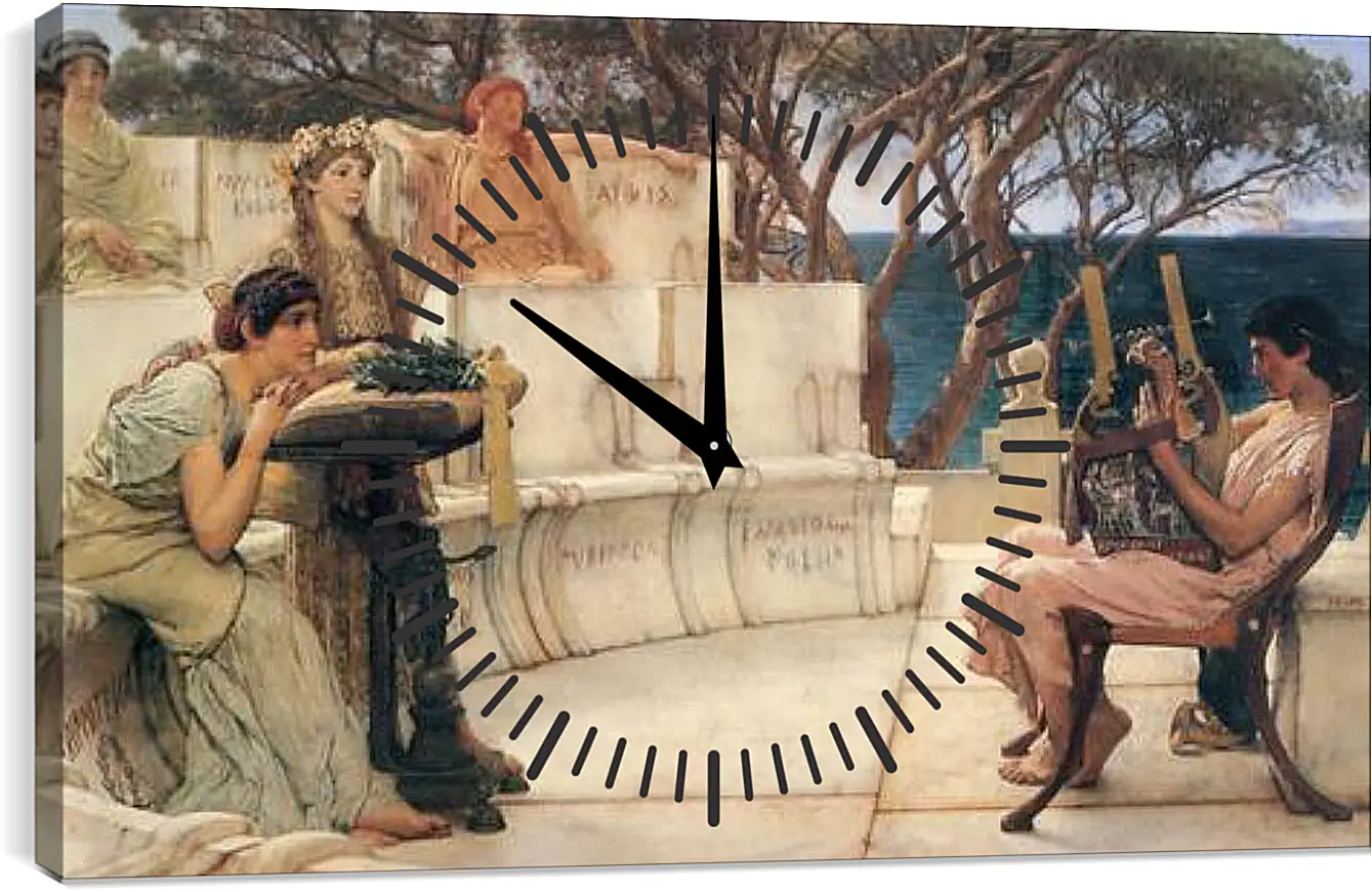 Часы картина - Sappho and Alcaeus. Лоуренс Альма-Тадема