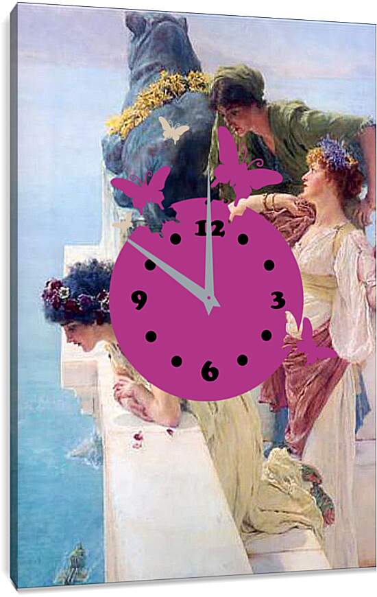 Часы картина - A Coign of Vantage. Лоуренс Альма-Тадема