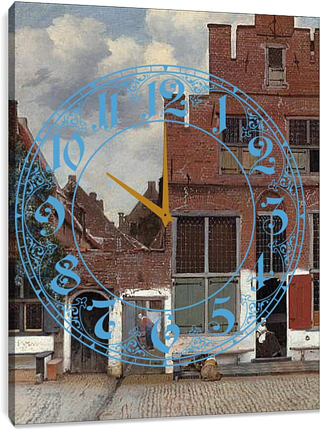 Часы картина - Die kleine Strasse. Ян (Йоханнес) Вермеер