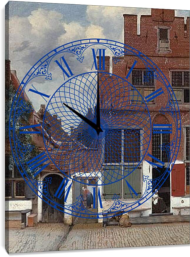 Часы картина - Die kleine Strasse. Ян (Йоханнес) Вермеер