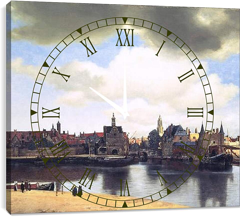 Часы картина - Ansicht von Delft. Ян (Йоханнес) Вермеер