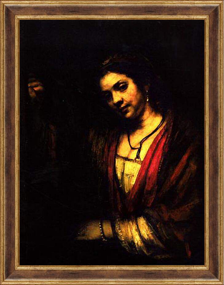 Картина в раме - Woman in a doorway. Рембрандт
