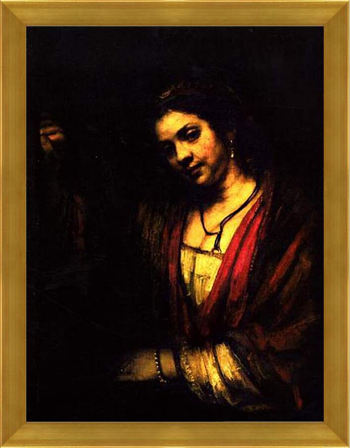 Картина в раме - Woman in a doorway. Рембрандт