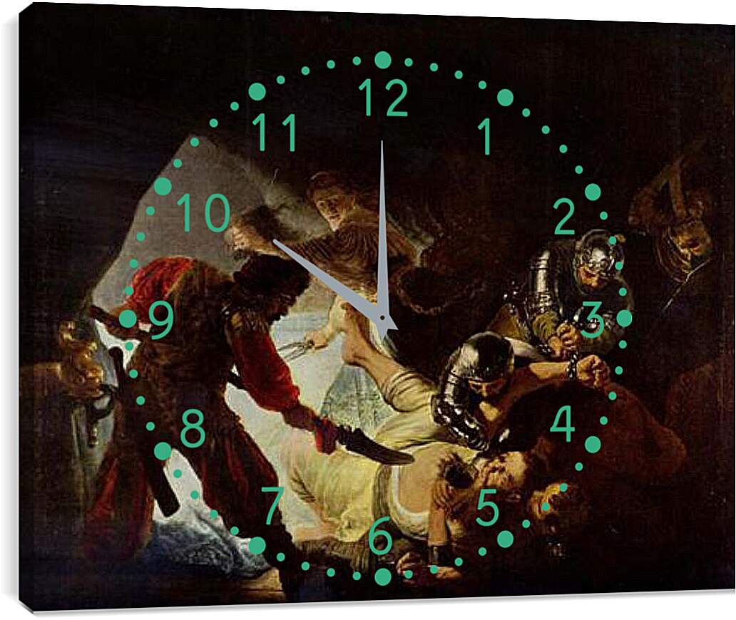 Часы картина - Die Blendung Simsons. Рембрандт