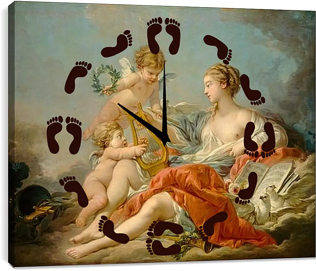 Часы картина - Allegory of Music. Франсуа Буше