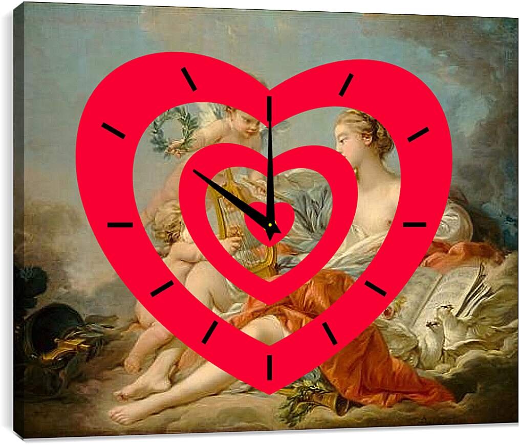 Часы картина - Allegory of Music. Франсуа Буше