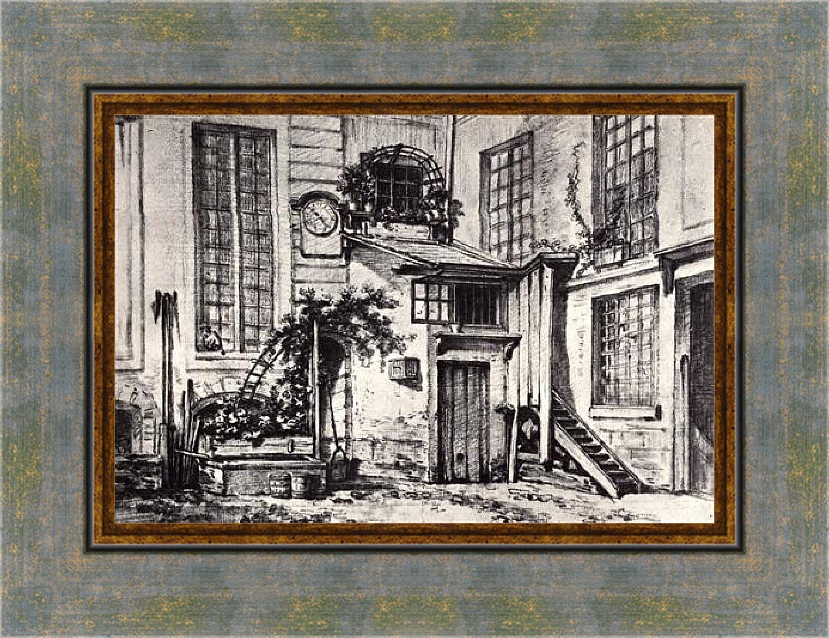 Картина в раме - View to a Courtyard. Франсуа Буше