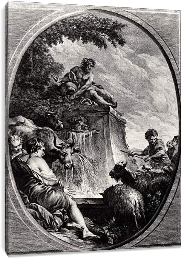 Постер и плакат - Shepherds at a Fountain. Франсуа Буше