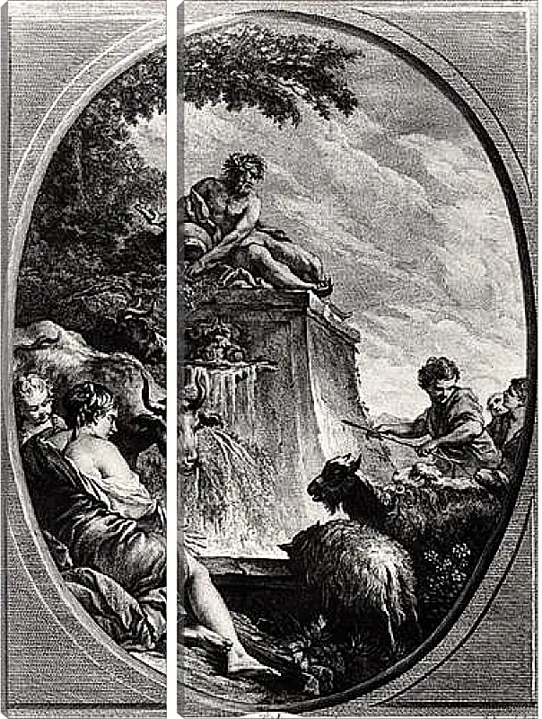 Модульная картина - Shepherds at a Fountain. Франсуа Буше