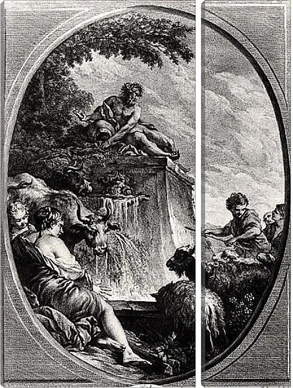 Модульная картина - Shepherds at a Fountain. Франсуа Буше