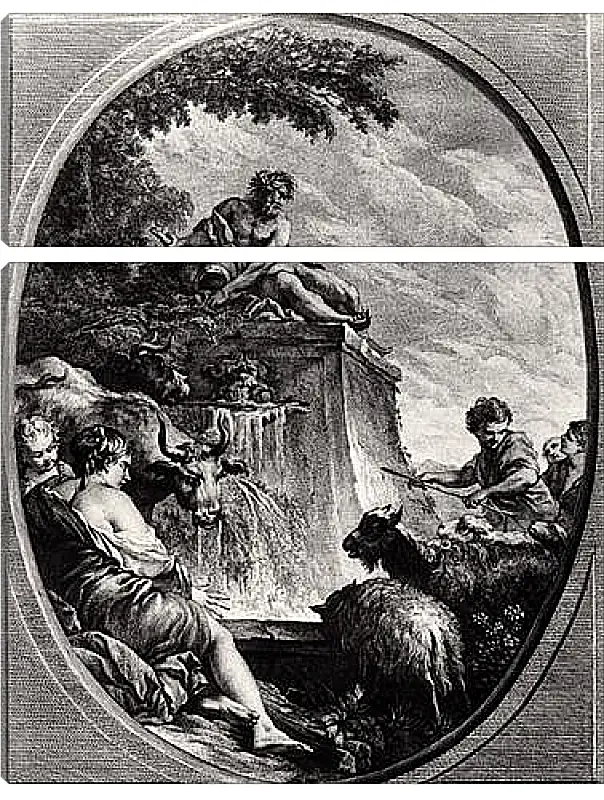 Модульная картина - Shepherds at a Fountain. Франсуа Буше