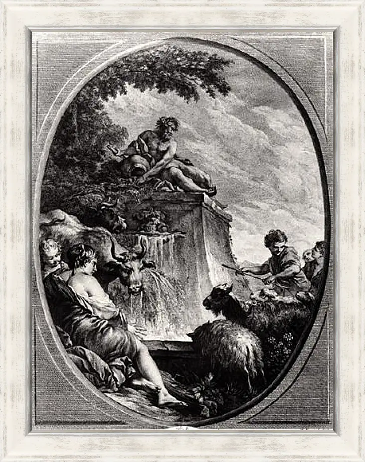 Картина в раме - Shepherds at a Fountain. Франсуа Буше