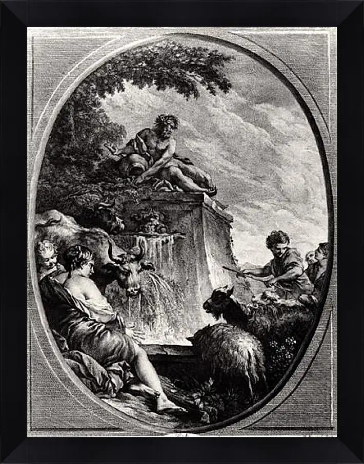 Картина в раме - Shepherds at a Fountain. Франсуа Буше