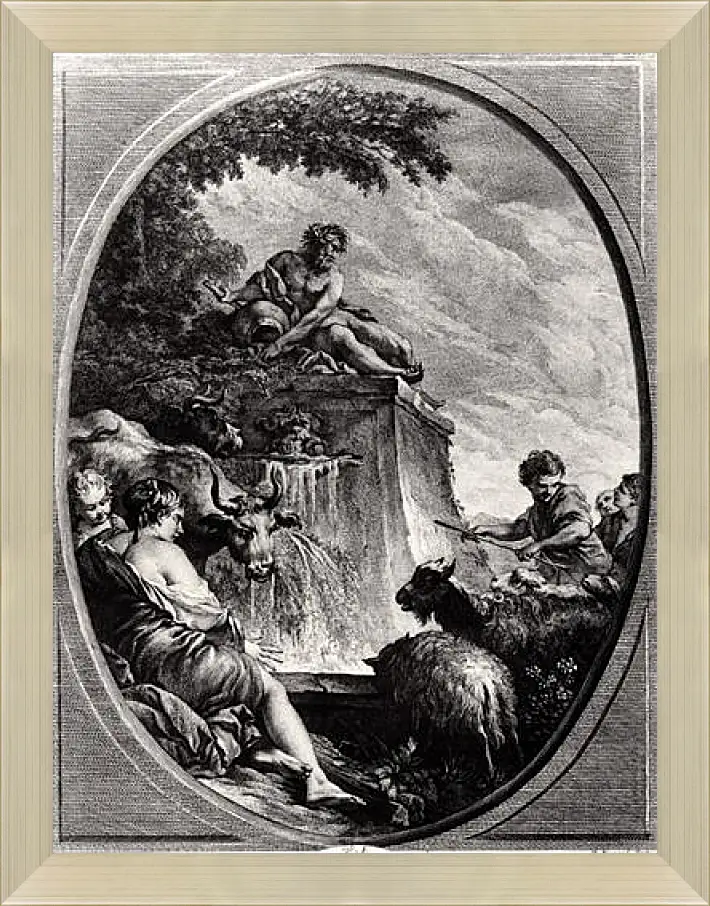 Картина в раме - Shepherds at a Fountain. Франсуа Буше