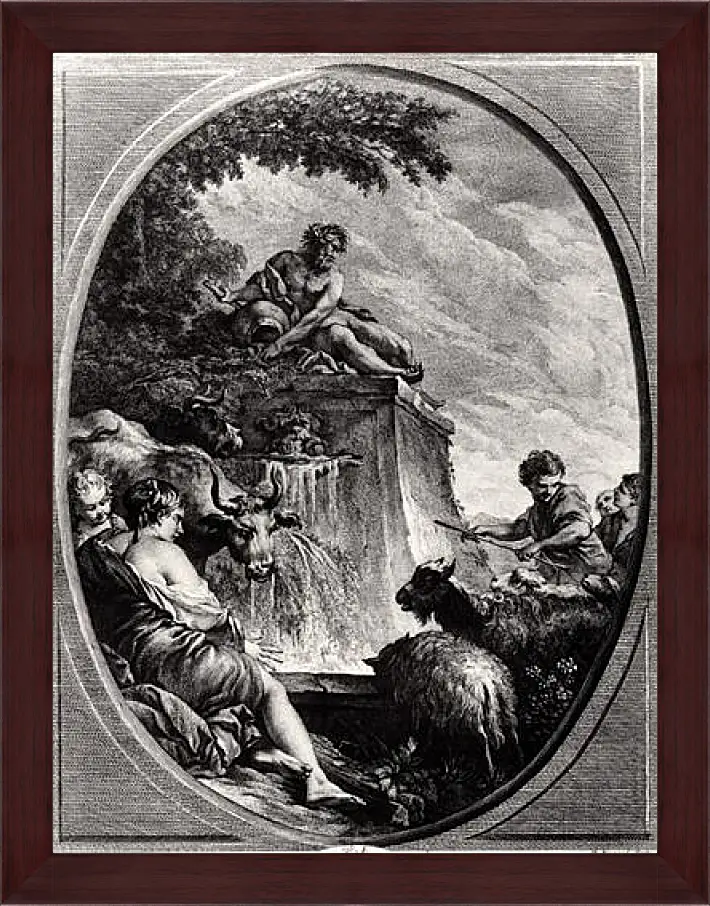 Картина в раме - Shepherds at a Fountain. Франсуа Буше