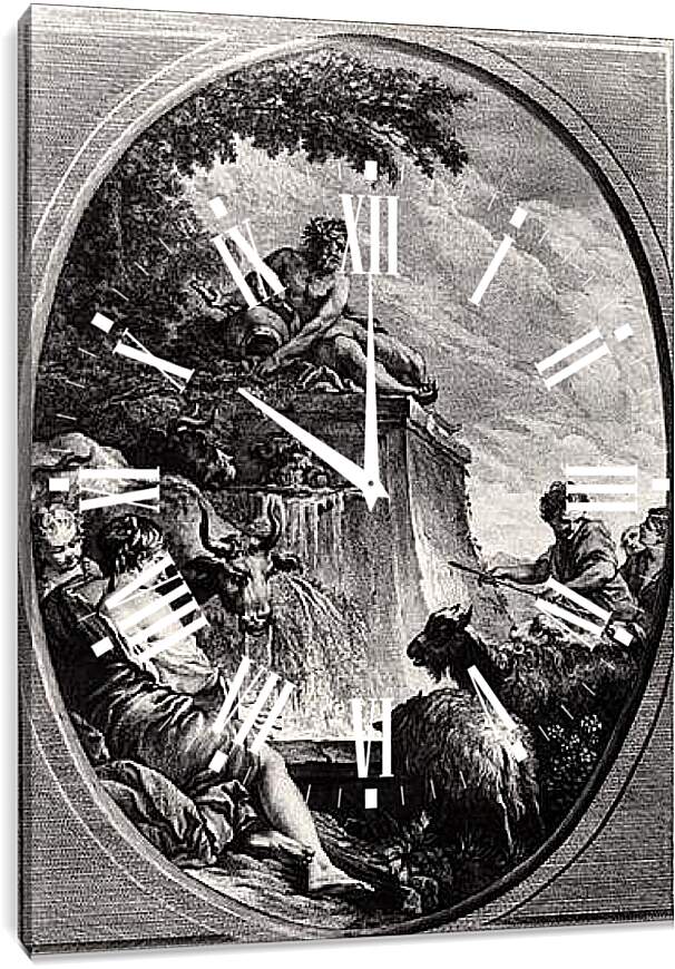Часы картина - Shepherds at a Fountain. Франсуа Буше