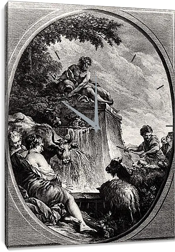 Часы картина - Shepherds at a Fountain. Франсуа Буше