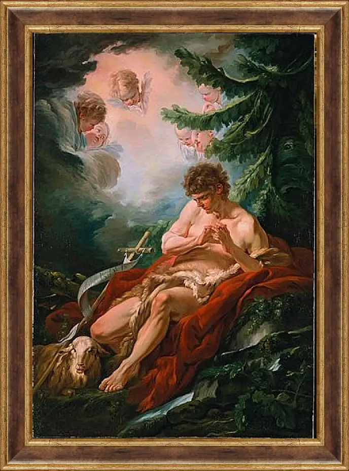 Картина в раме - Saint John the Baptist. Франсуа Буше