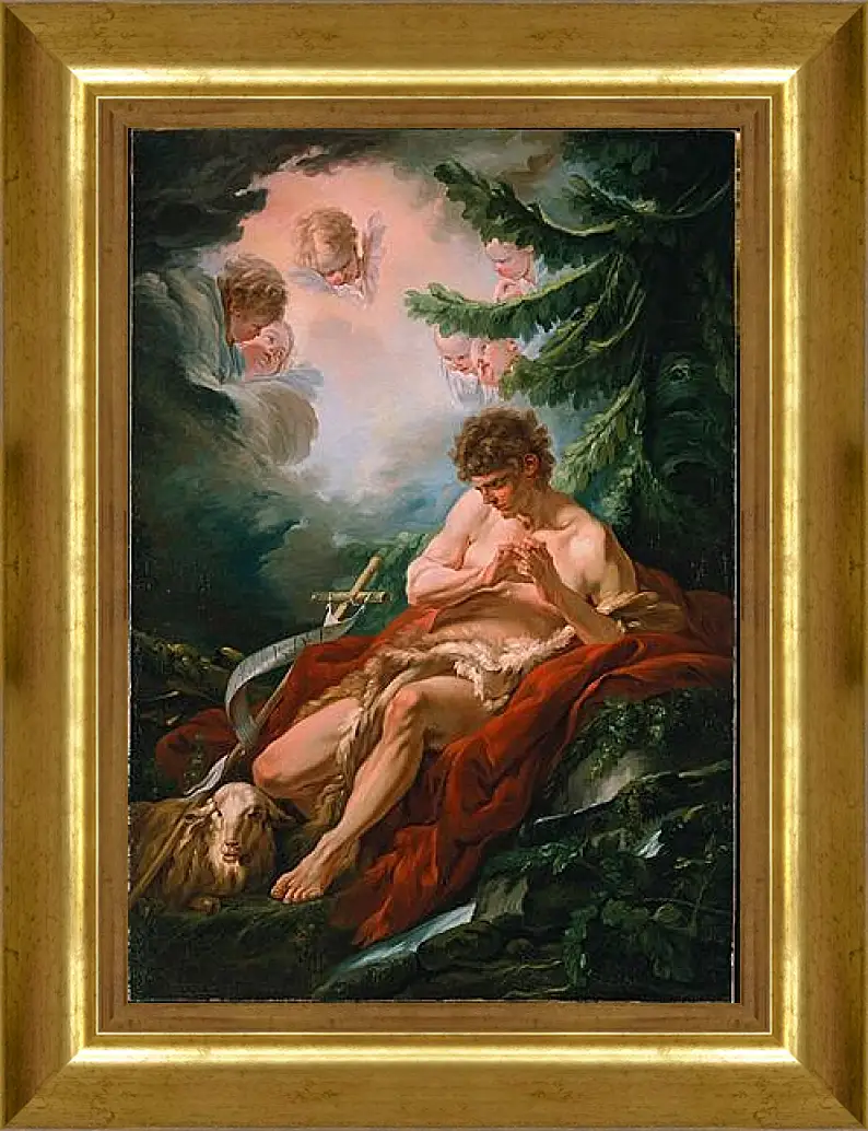 Картина в раме - Saint John the Baptist. Франсуа Буше