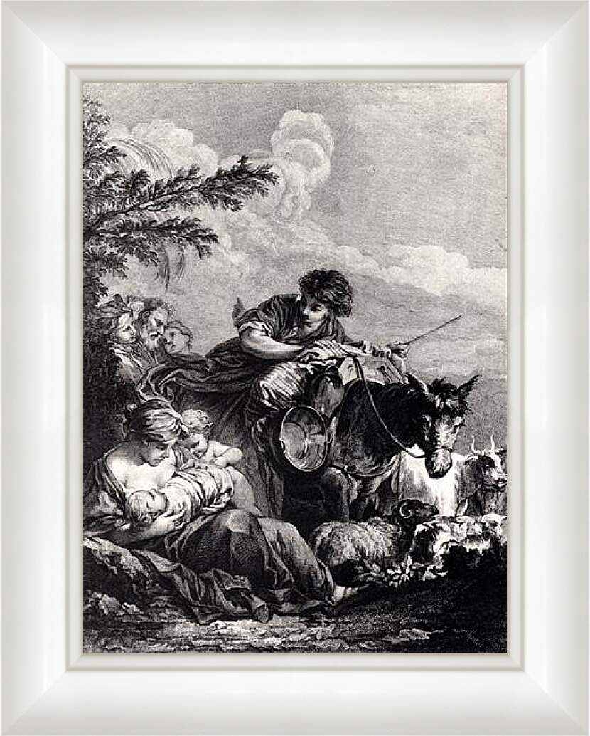 Картина в раме - Le depart de Jacob. Франсуа Буше