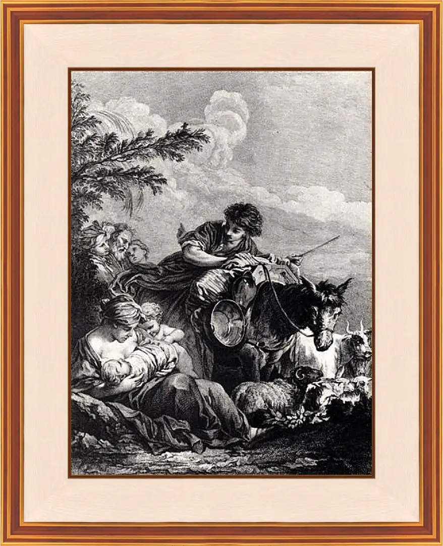 Картина в раме - Le depart de Jacob. Франсуа Буше