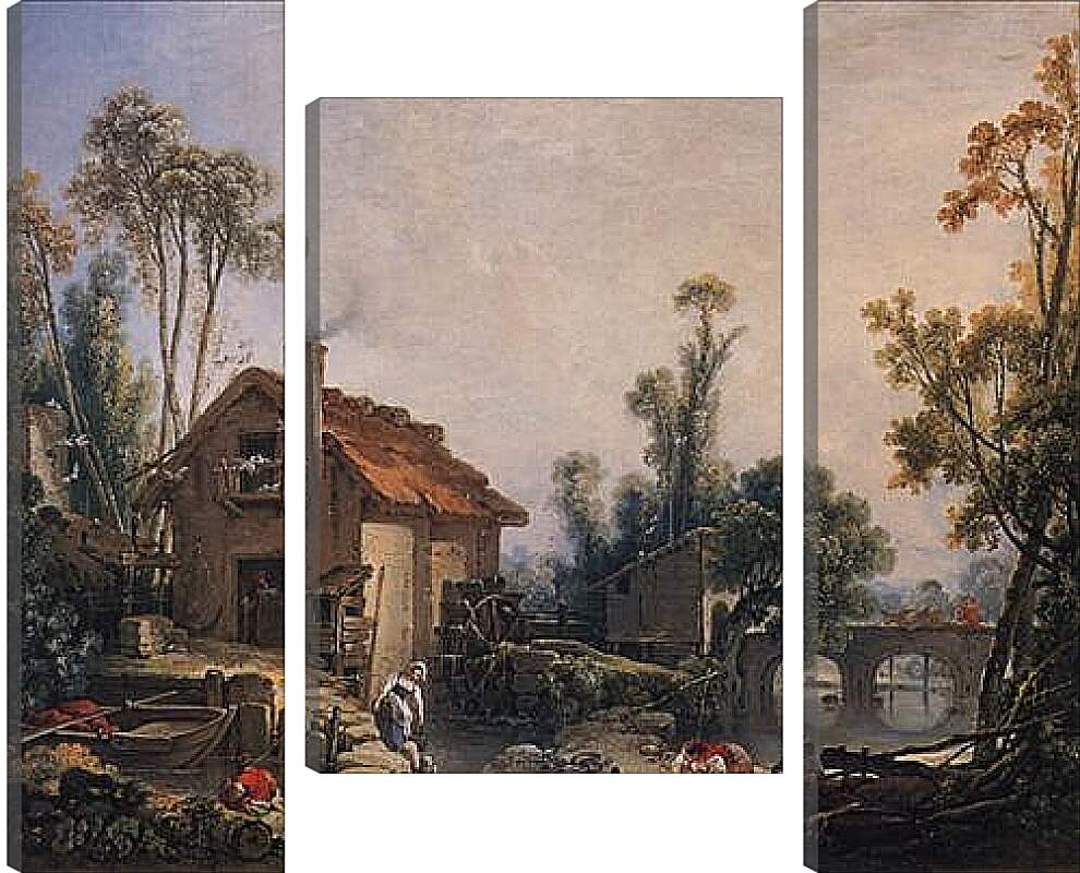 Модульная картина - Landscape with Watermill. Франсуа Буше