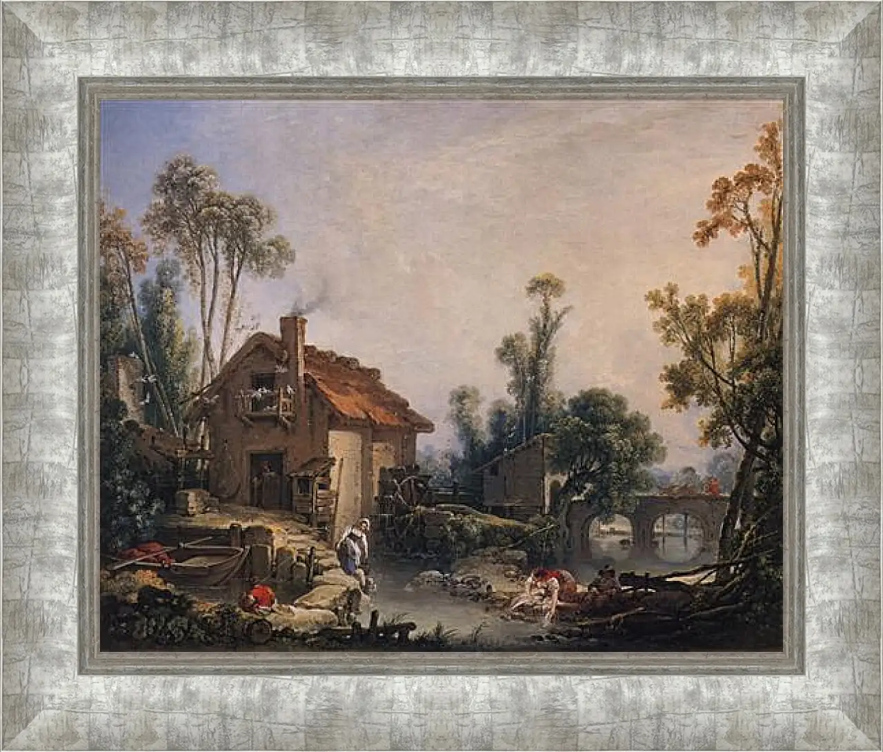 Картина в раме - Landscape with Watermill. Франсуа Буше