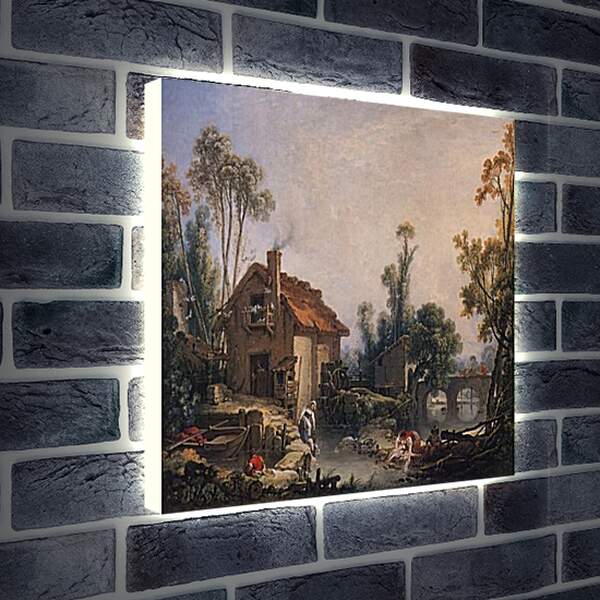 Лайтбокс световая панель - Landscape with Watermill. Франсуа Буше