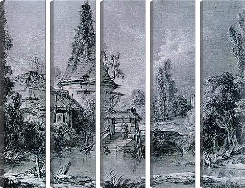 Модульная картина - Landscape near Beauvais 1. Франсуа Буше