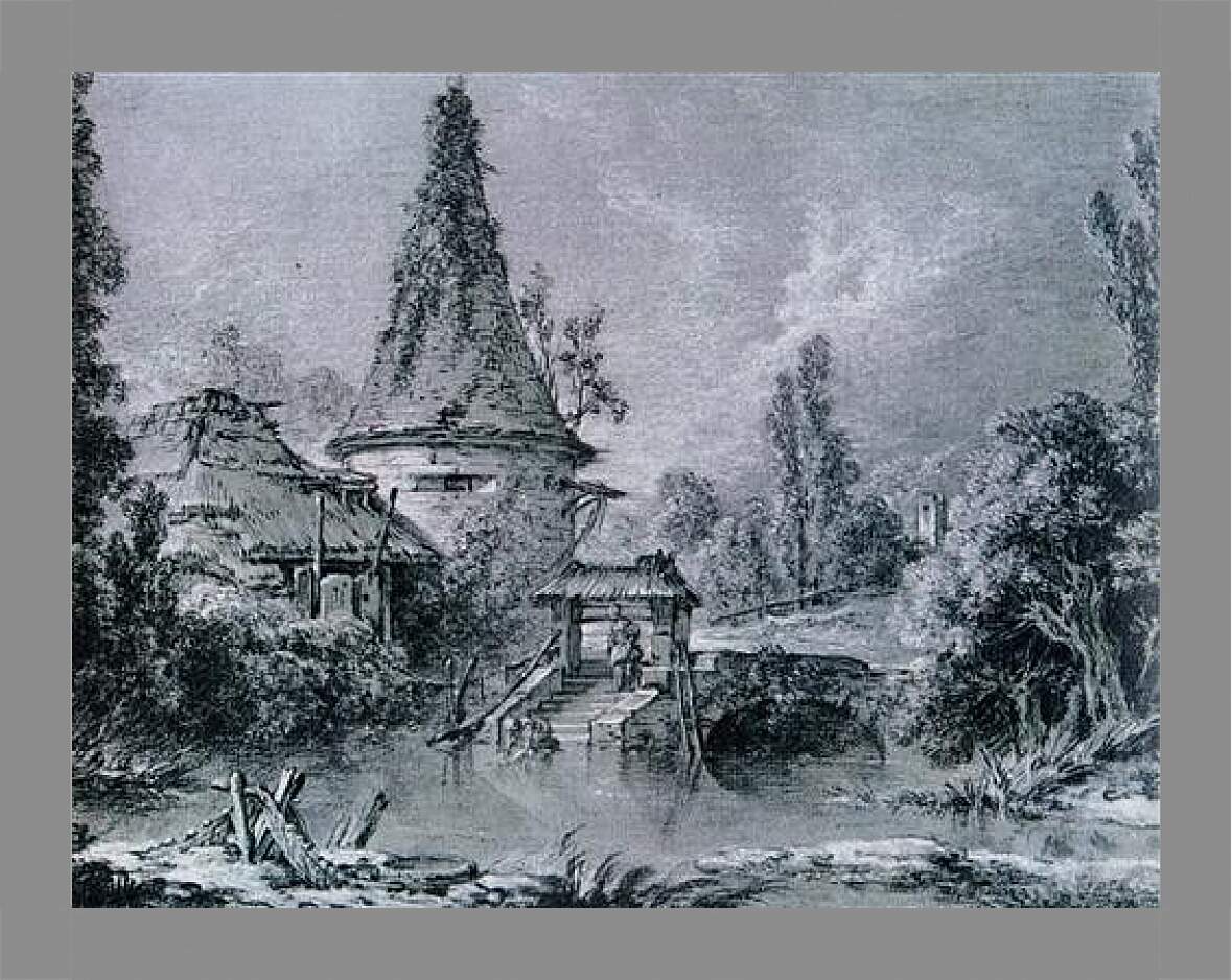 Картина в раме - Landscape near Beauvais 1. Франсуа Буше