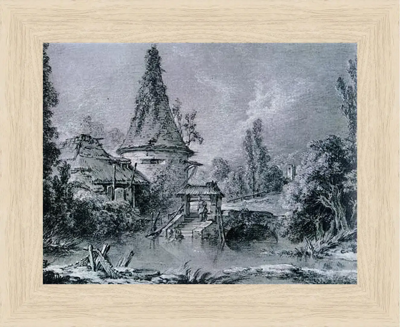 Картина в раме - Landscape near Beauvais 1. Франсуа Буше