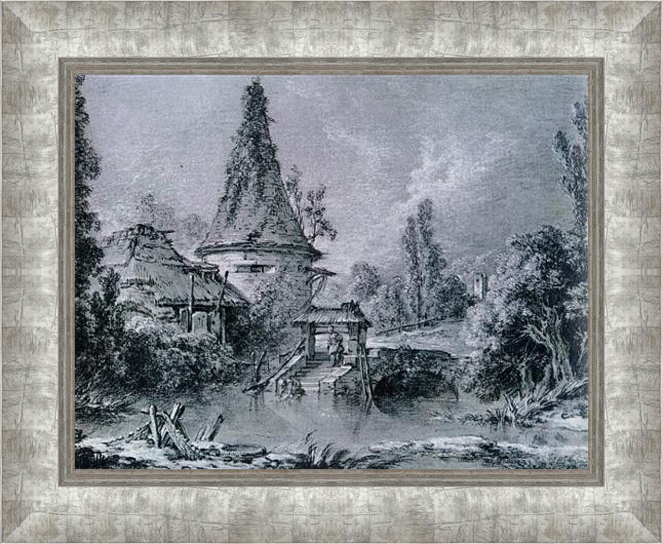 Картина в раме - Landscape near Beauvais 1. Франсуа Буше