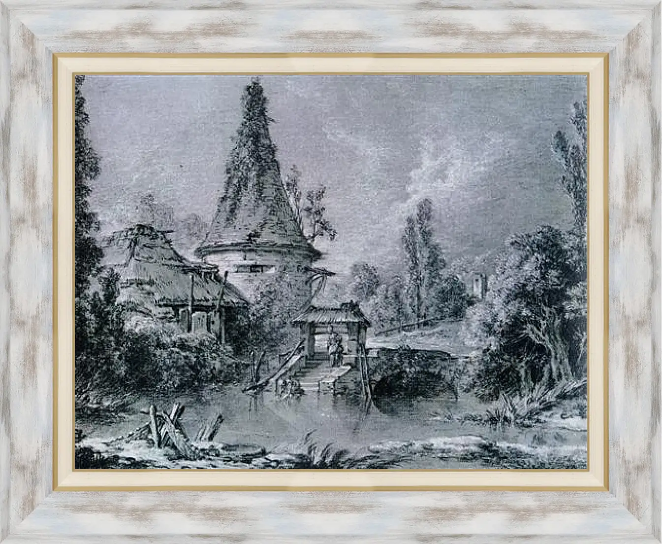 Картина в раме - Landscape near Beauvais 1. Франсуа Буше