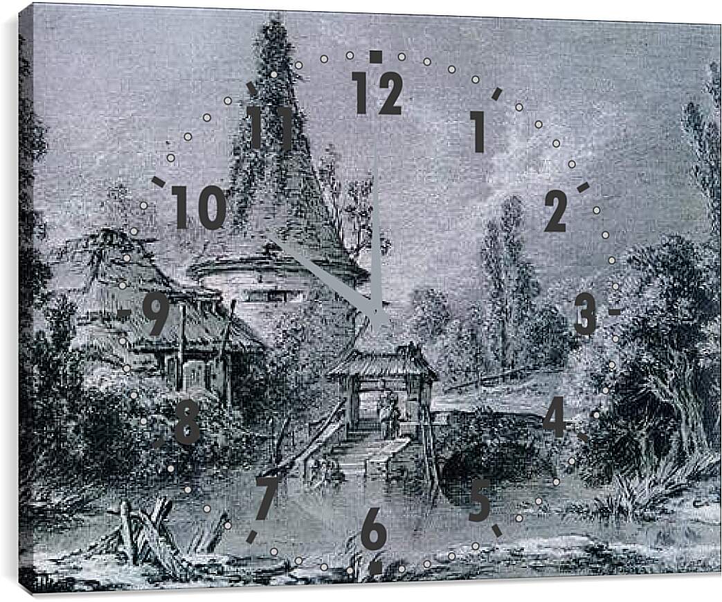 Часы картина - Landscape near Beauvais 1. Франсуа Буше