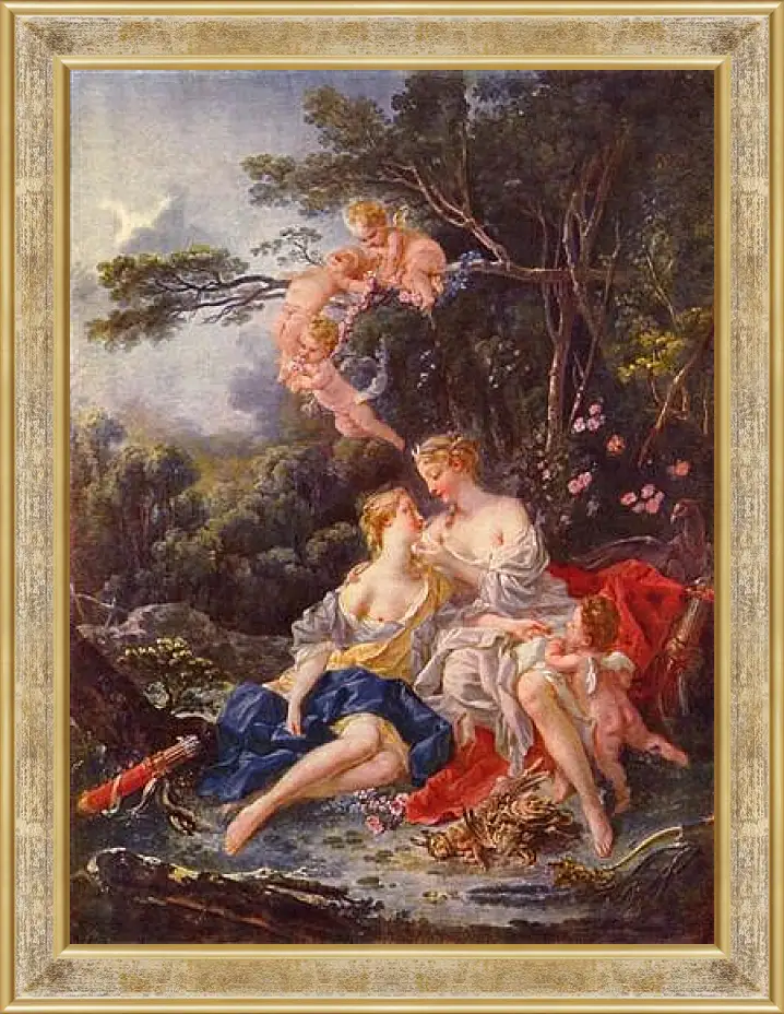 Картина в раме - Jupiter and Callisto. Франсуа Буше