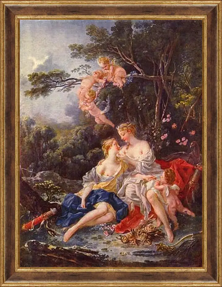 Картина в раме - Jupiter and Callisto. Франсуа Буше