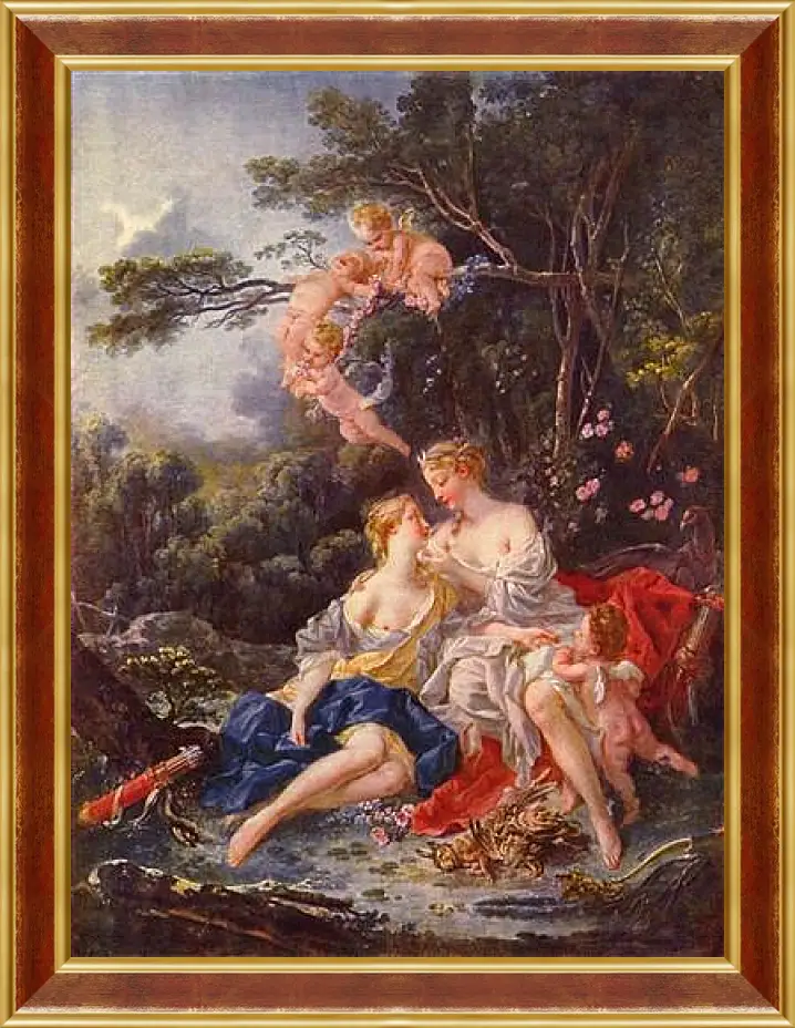 Картина в раме - Jupiter and Callisto. Франсуа Буше