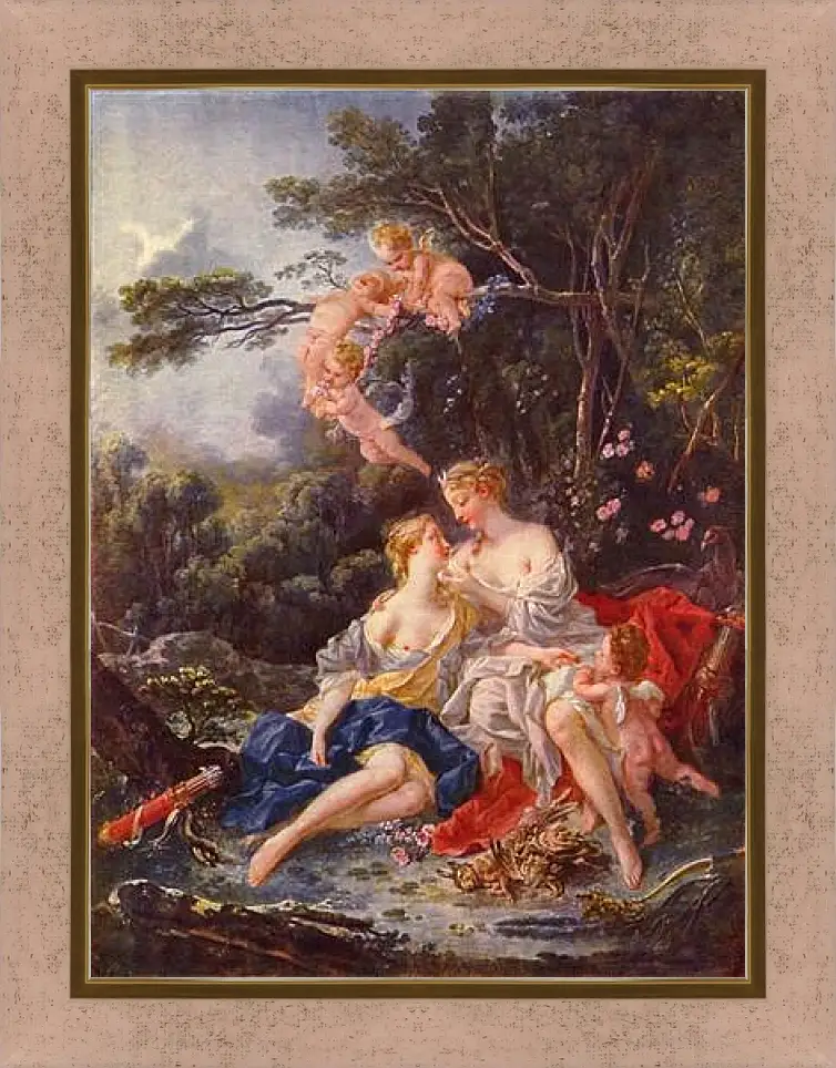 Картина в раме - Jupiter and Callisto. Франсуа Буше