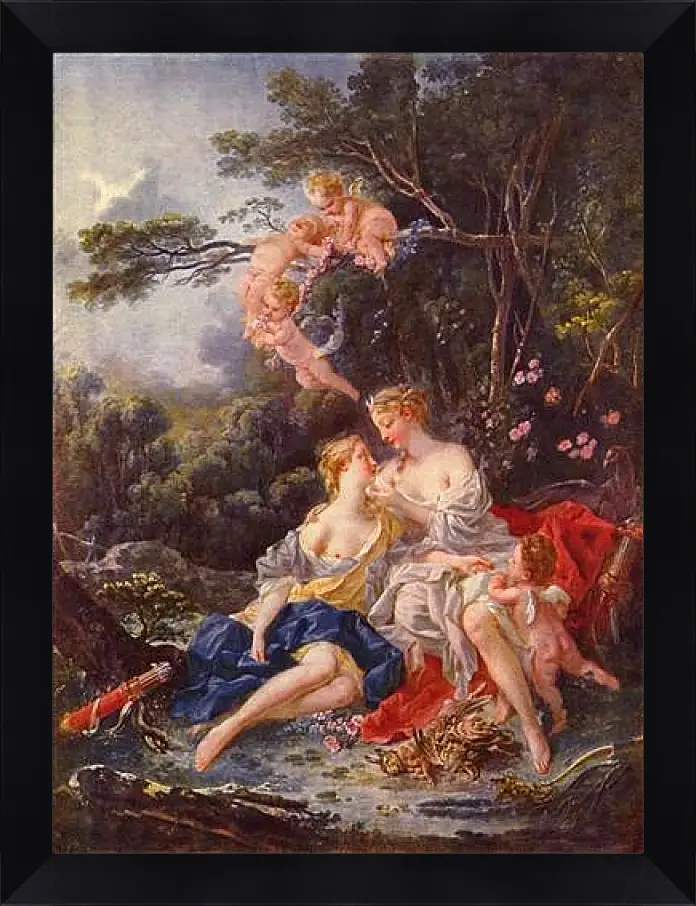 Картина в раме - Jupiter and Callisto. Франсуа Буше