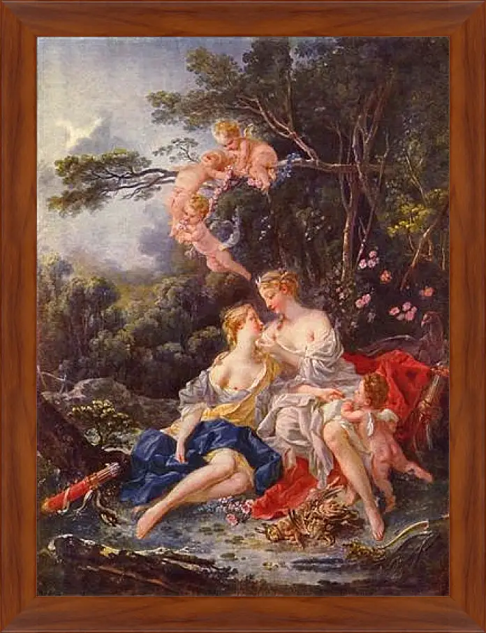 Картина в раме - Jupiter and Callisto. Франсуа Буше