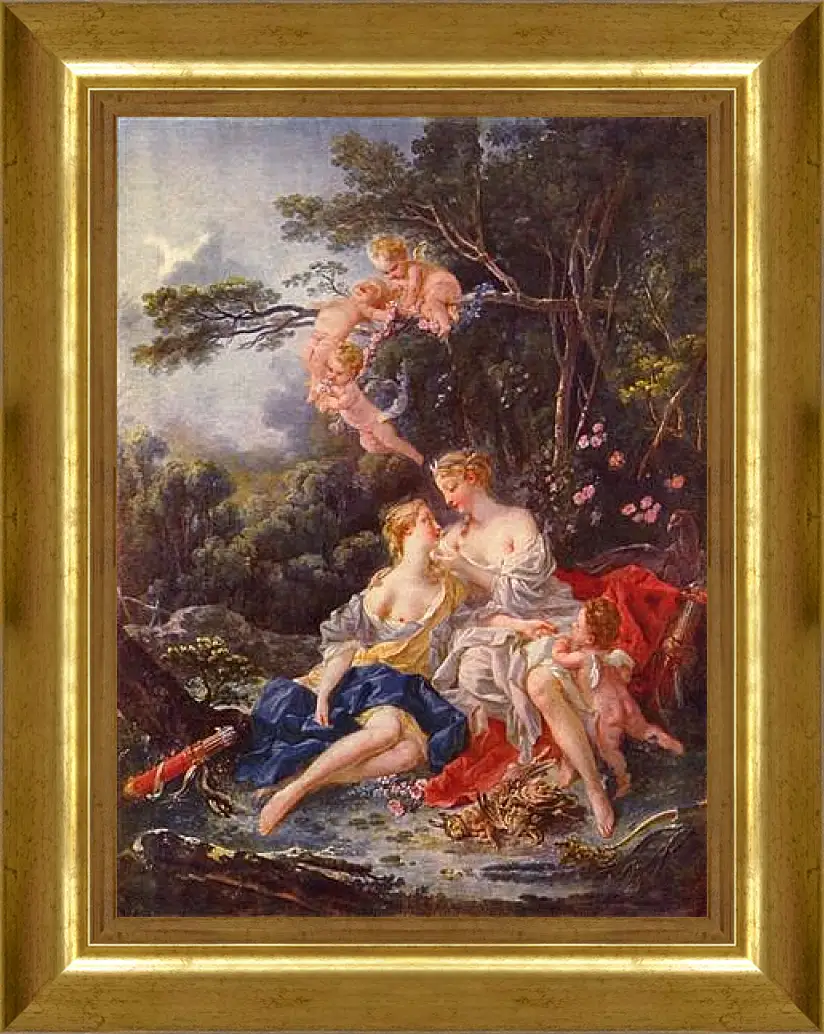 Картина в раме - Jupiter and Callisto. Франсуа Буше