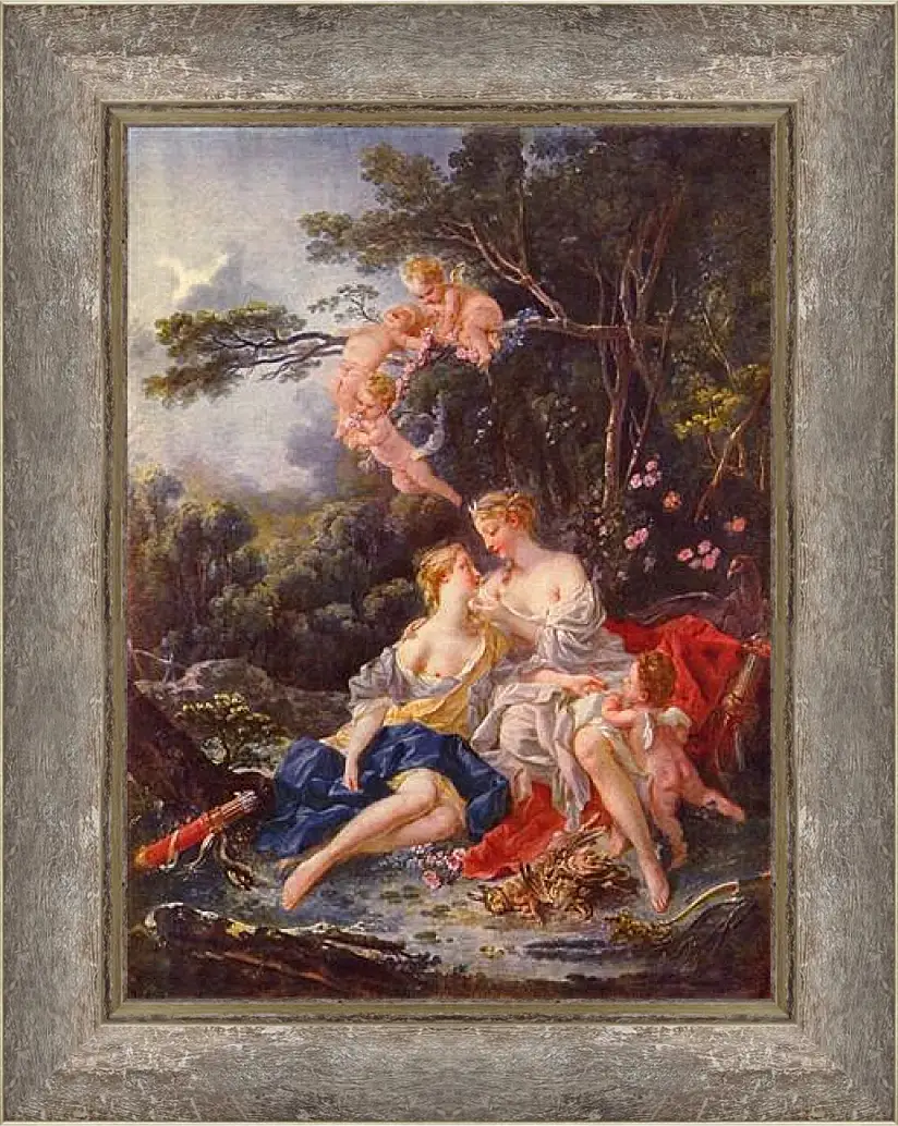 Картина в раме - Jupiter and Callisto. Франсуа Буше