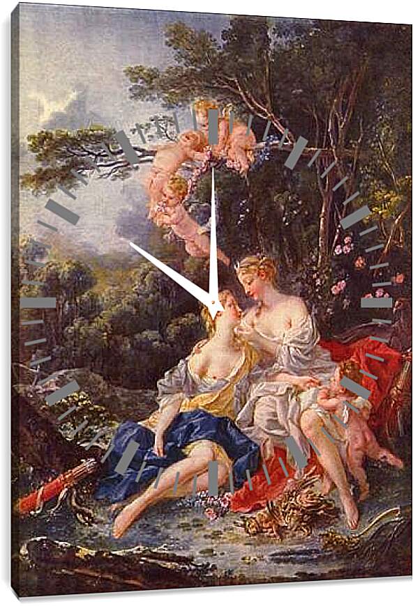 Часы картина - Jupiter and Callisto. Франсуа Буше