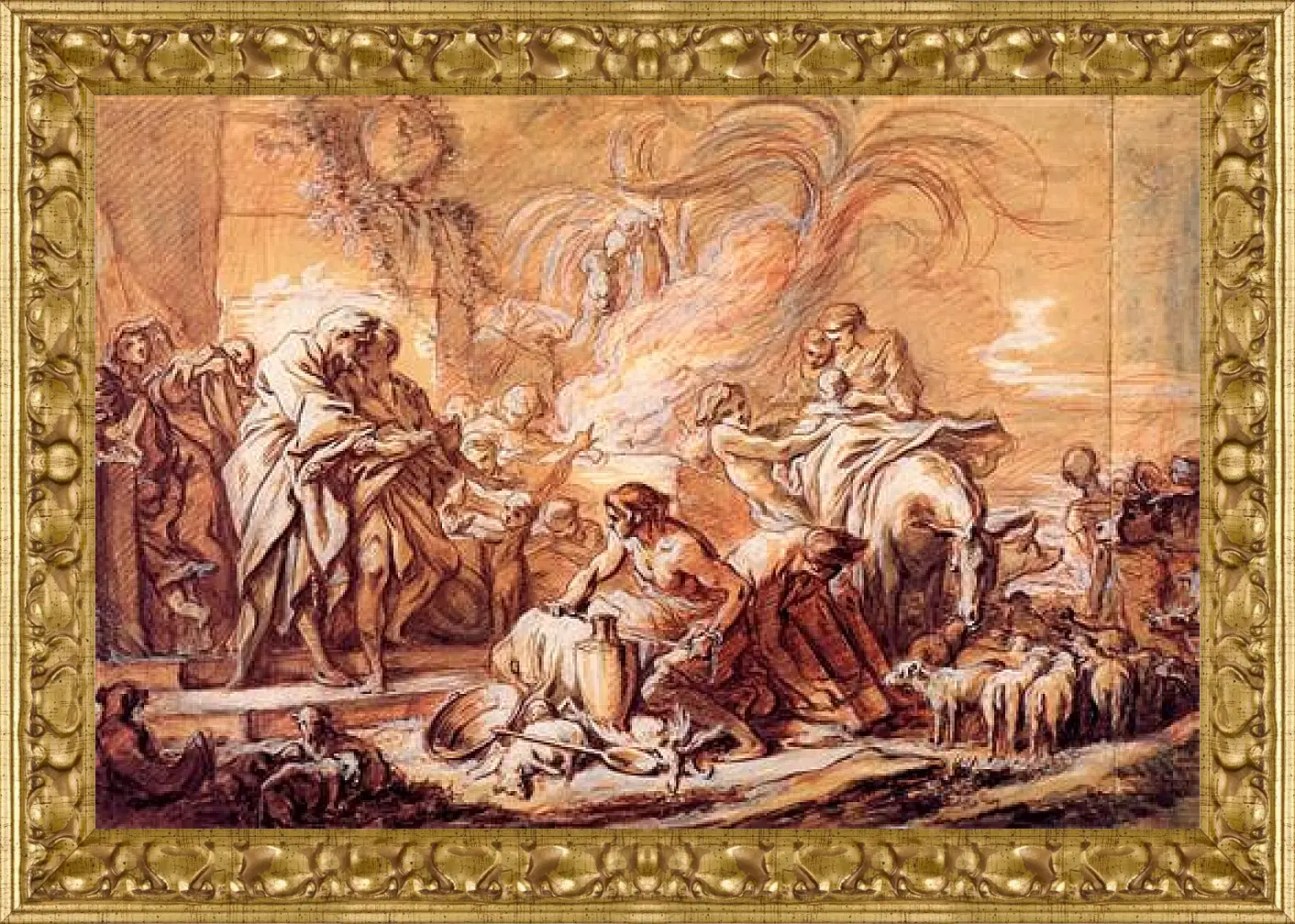 Картина в раме - Jacob Leaving Laban. Франсуа Буше