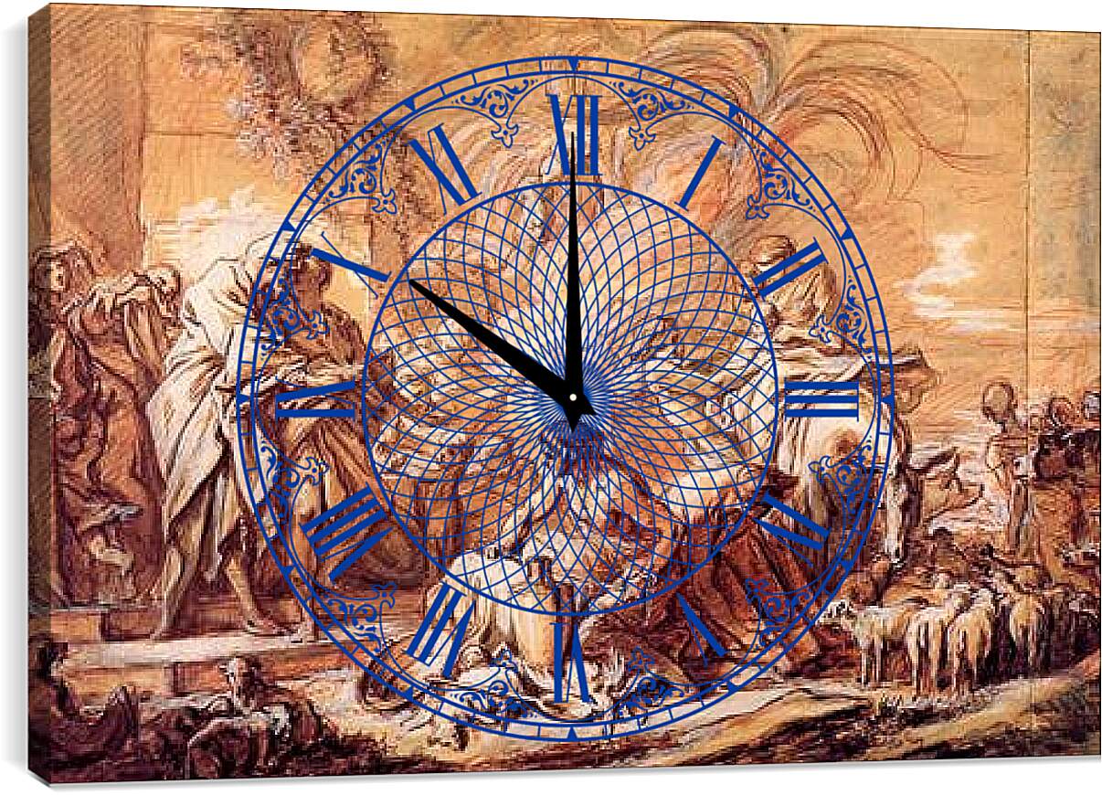 Часы картина - Jacob Leaving Laban. Франсуа Буше