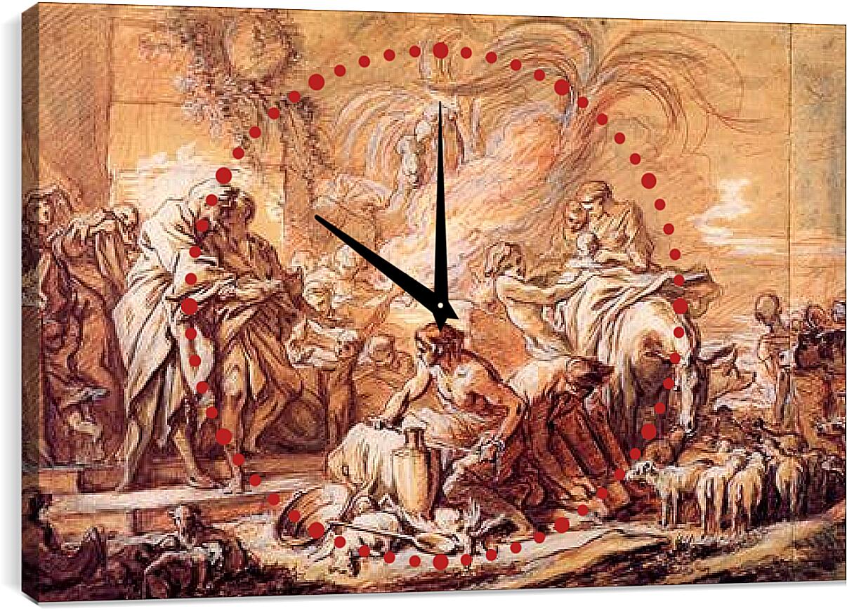 Часы картина - Jacob Leaving Laban. Франсуа Буше