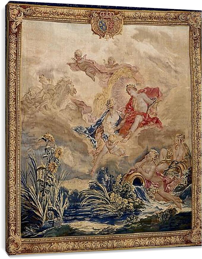 Постер и плакат - Apollo and Clytie, tapestry by Beauvais Tapestry Manufactory designed by Francois Boucher. Франсуа Буше