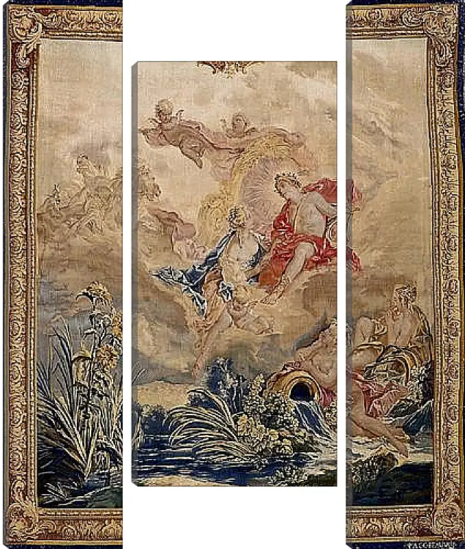 Модульная картина - Apollo and Clytie, tapestry by Beauvais Tapestry Manufactory designed by Francois Boucher. Франсуа Буше