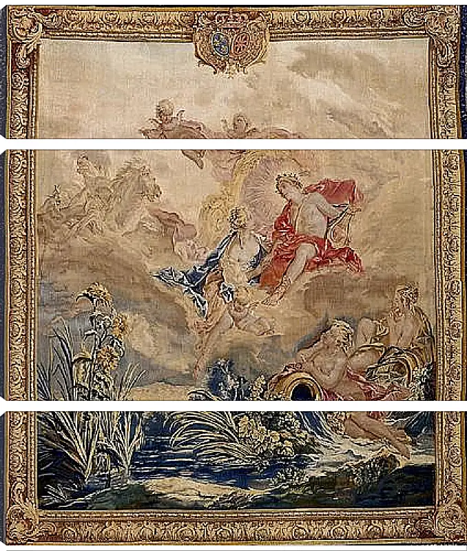 Модульная картина - Apollo and Clytie, tapestry by Beauvais Tapestry Manufactory designed by Francois Boucher. Франсуа Буше